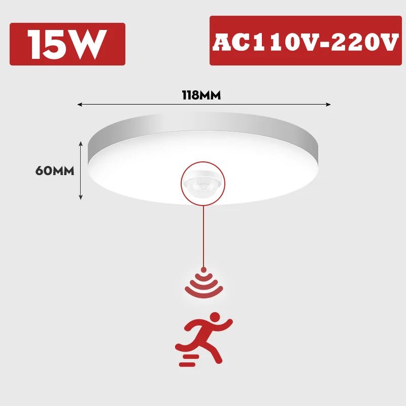 Motion Sensor PIR LED Ceiling Lamp 110V 220V Corridor Bedroom Toilet Light Human Body Induction - HN Smart Living