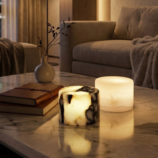 Lámpara Mármol Natural Carga Inalámbrica Qi LED Decoración Hogar