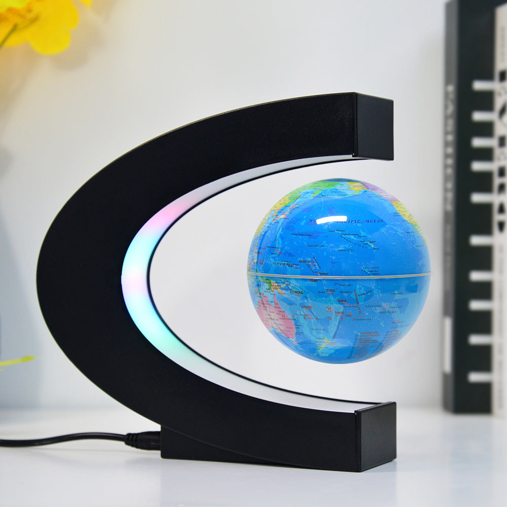 Globo terráqueo levitante magnético con luz LED: decoración de escritorio premium