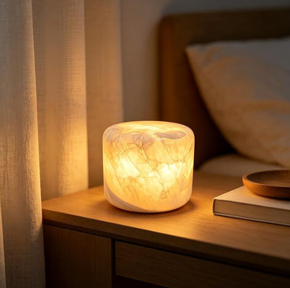Lámpara Mármol Natural Carga Inalámbrica Qi LED Decoración Hogar