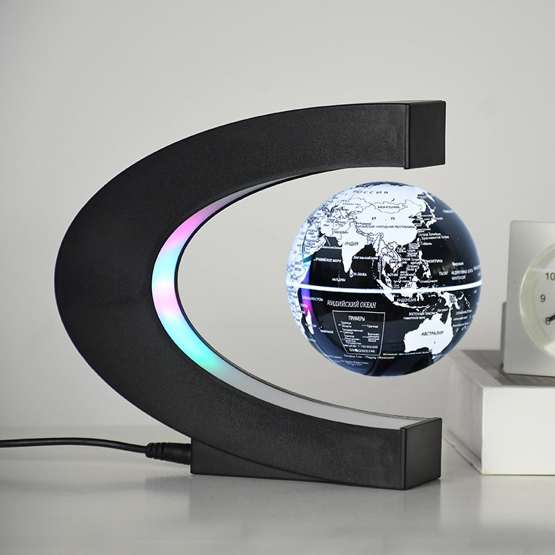 Globo terráqueo levitante magnético con luz LED: decoración de escritorio premium