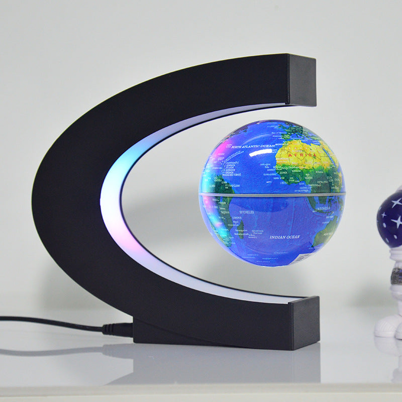 Globo terráqueo levitante magnético con luz LED: decoración de escritorio premium