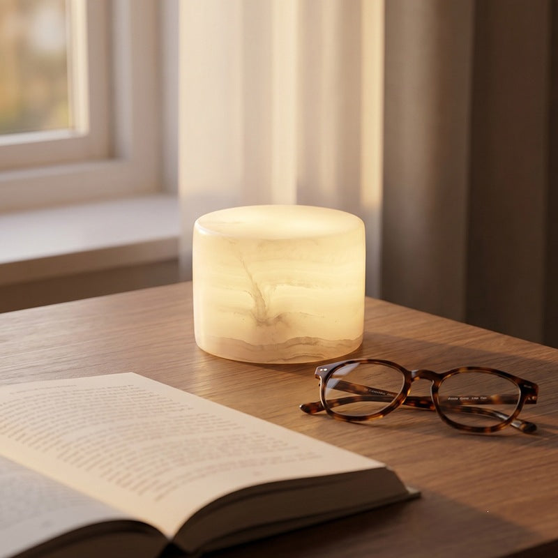 Lámpara de mármol natural con carga inalámbrica Qi, LED, decoración para el hogar