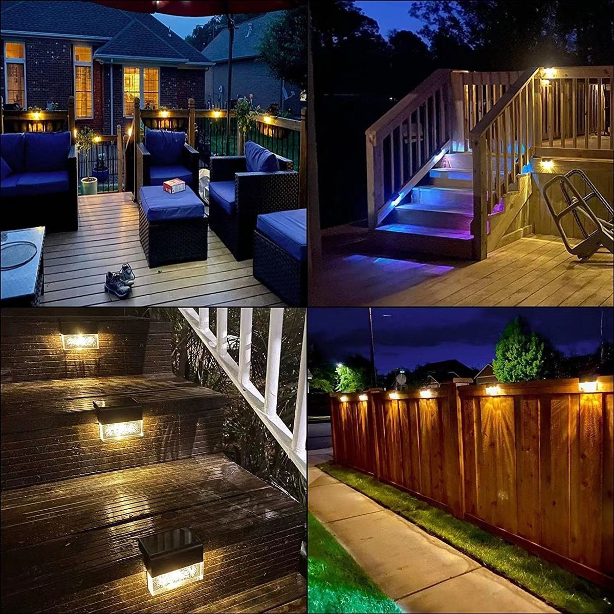 Luz Solar LED para Escalones y Jardín — Bicolor Cálido/RGB Exterior