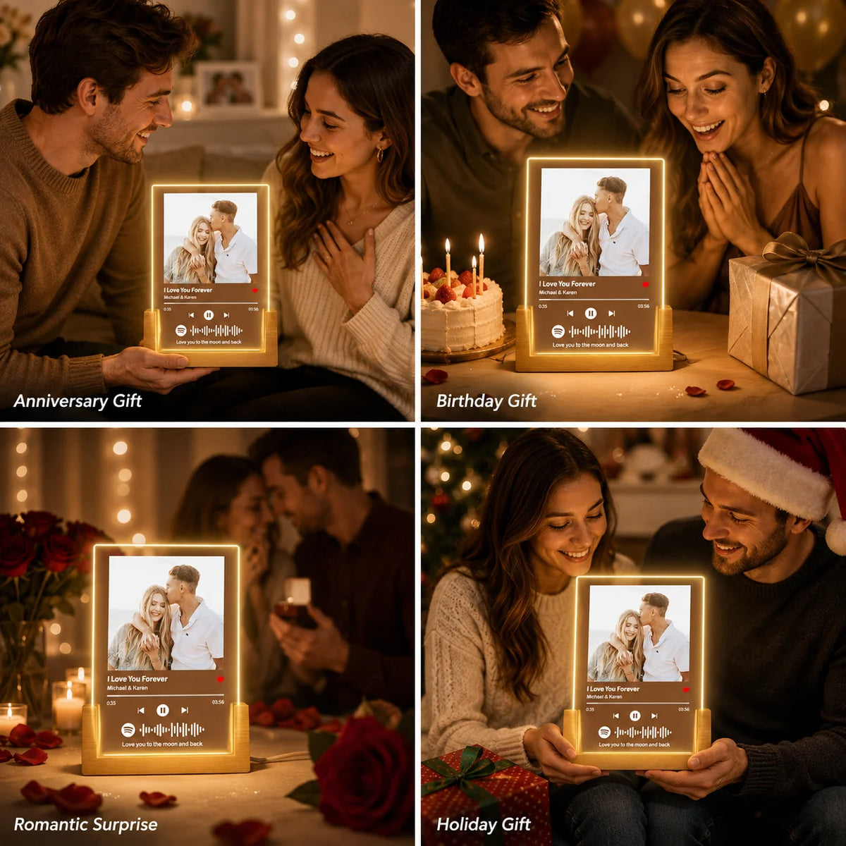 Placa Spotify personalizada con foto y luz LED