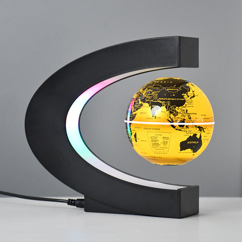 Globo terráqueo levitante magnético con luz LED: decoración de escritorio premium