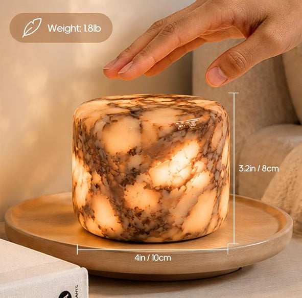 Lámpara de mármol natural con carga inalámbrica Qi, LED, decoración para el hogar