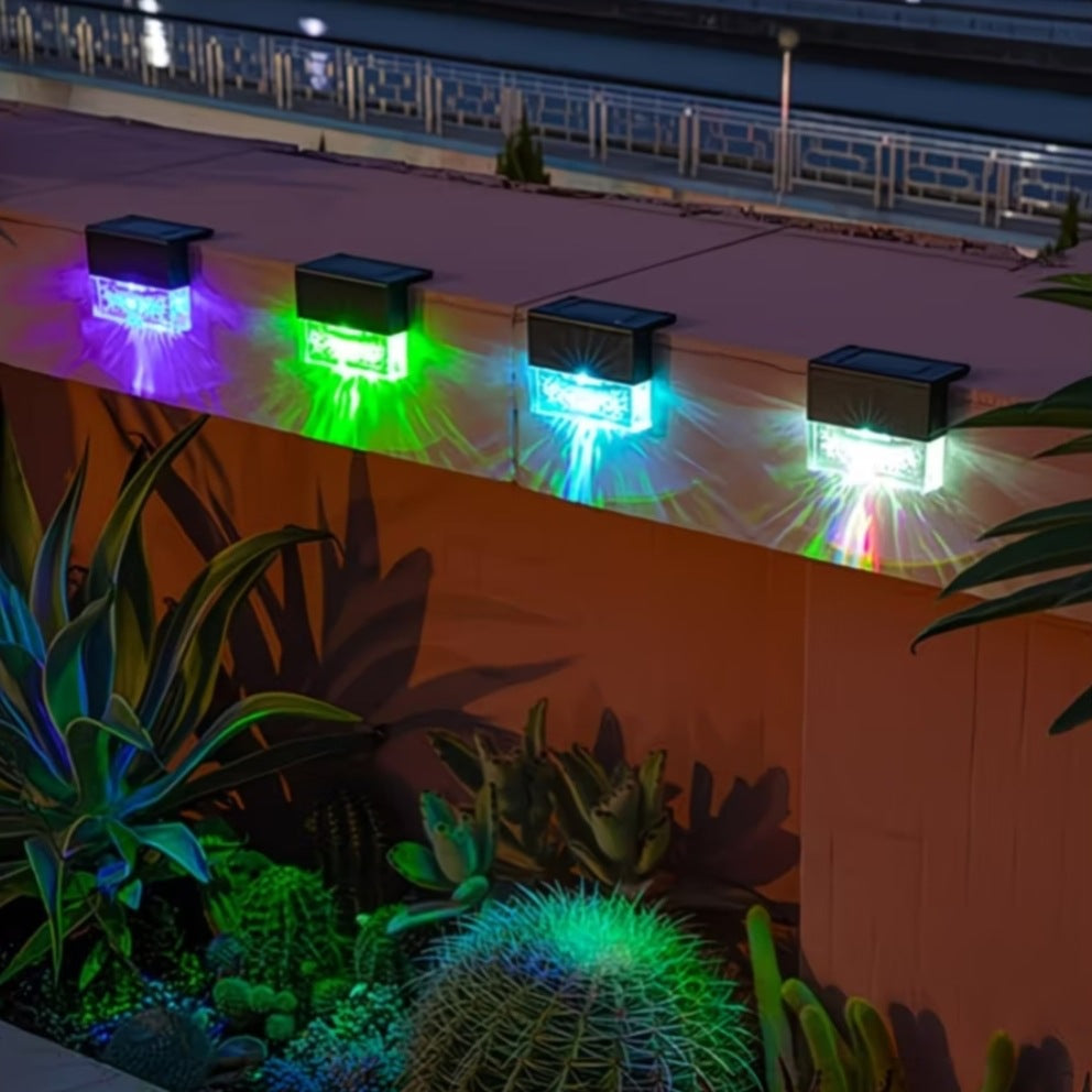 Luz Solar LED para Escalones y Jardín — Bicolor Cálido/RGB Exterior