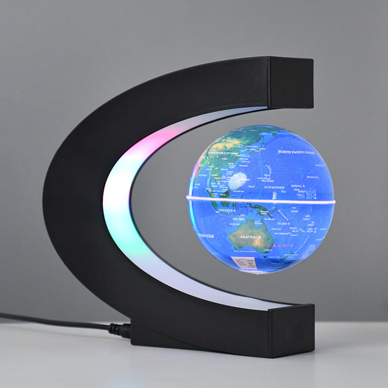 Globo terráqueo levitante magnético con luz LED: decoración de escritorio premium