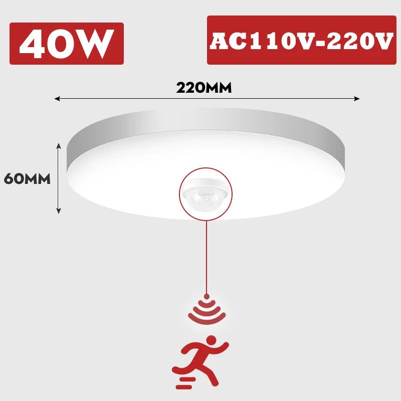 Motion Sensor PIR LED Ceiling Lamp 110V 220V Corridor Bedroom Toilet Light Human Body Induction - HN Smart Living