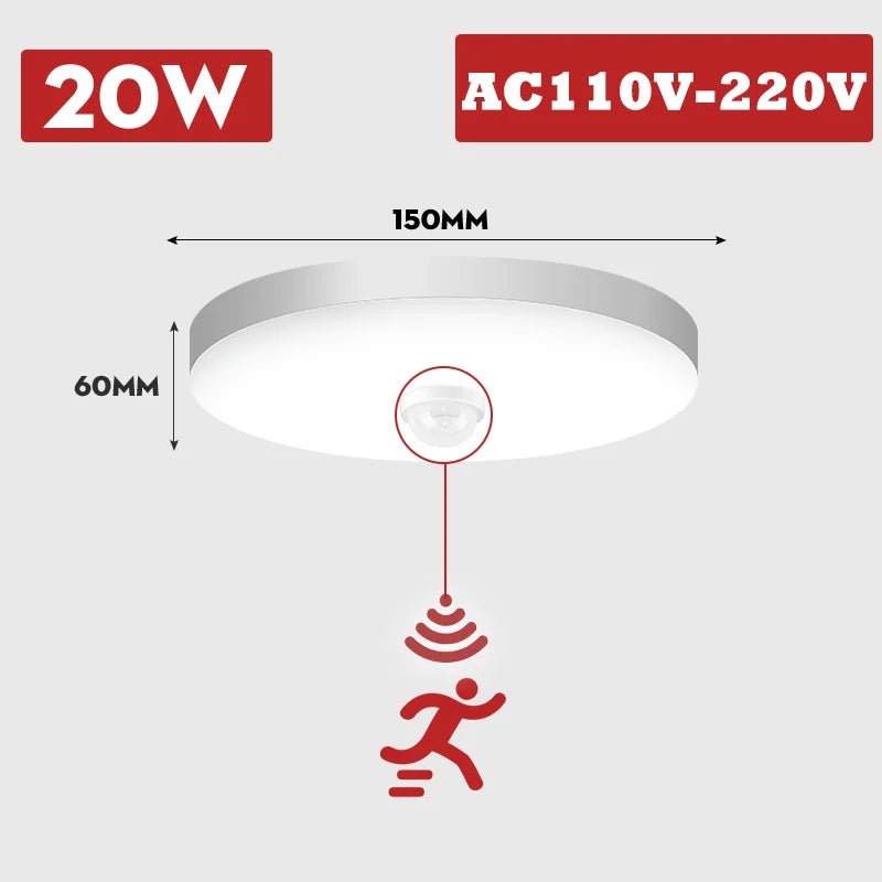 Motion Sensor PIR LED Ceiling Lamp 110V 220V Corridor Bedroom Toilet Light Human Body Induction - HN Smart Living