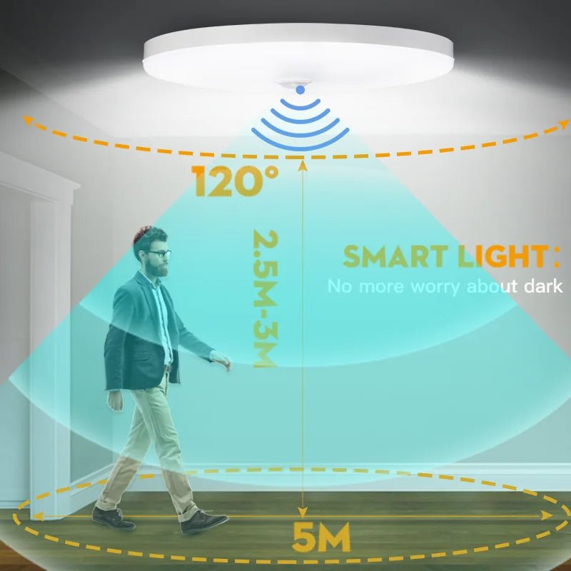 Motion Sensor PIR LED Ceiling Lamp 110V 220V Corridor Bedroom Toilet Light Human Body Induction - HN Smart Living